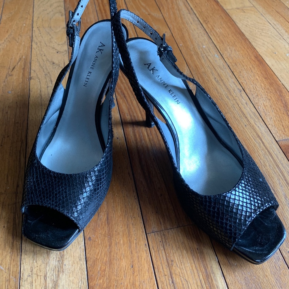 Black open toe cocktail shoes